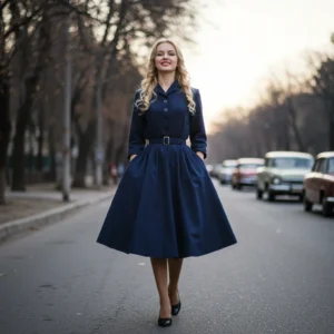 1950s Women's Fashion: A Guide to Vintage Style 8 1950s blonde woman in puddle skirt
