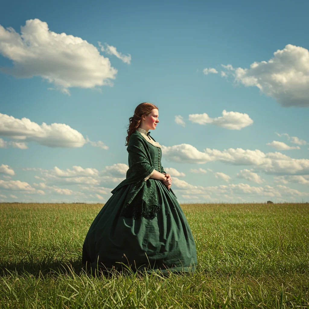 The Attire of the American Civil War: A Detailed Glimpse into 19th-Century Fashion 8 a young american woman in civil war era