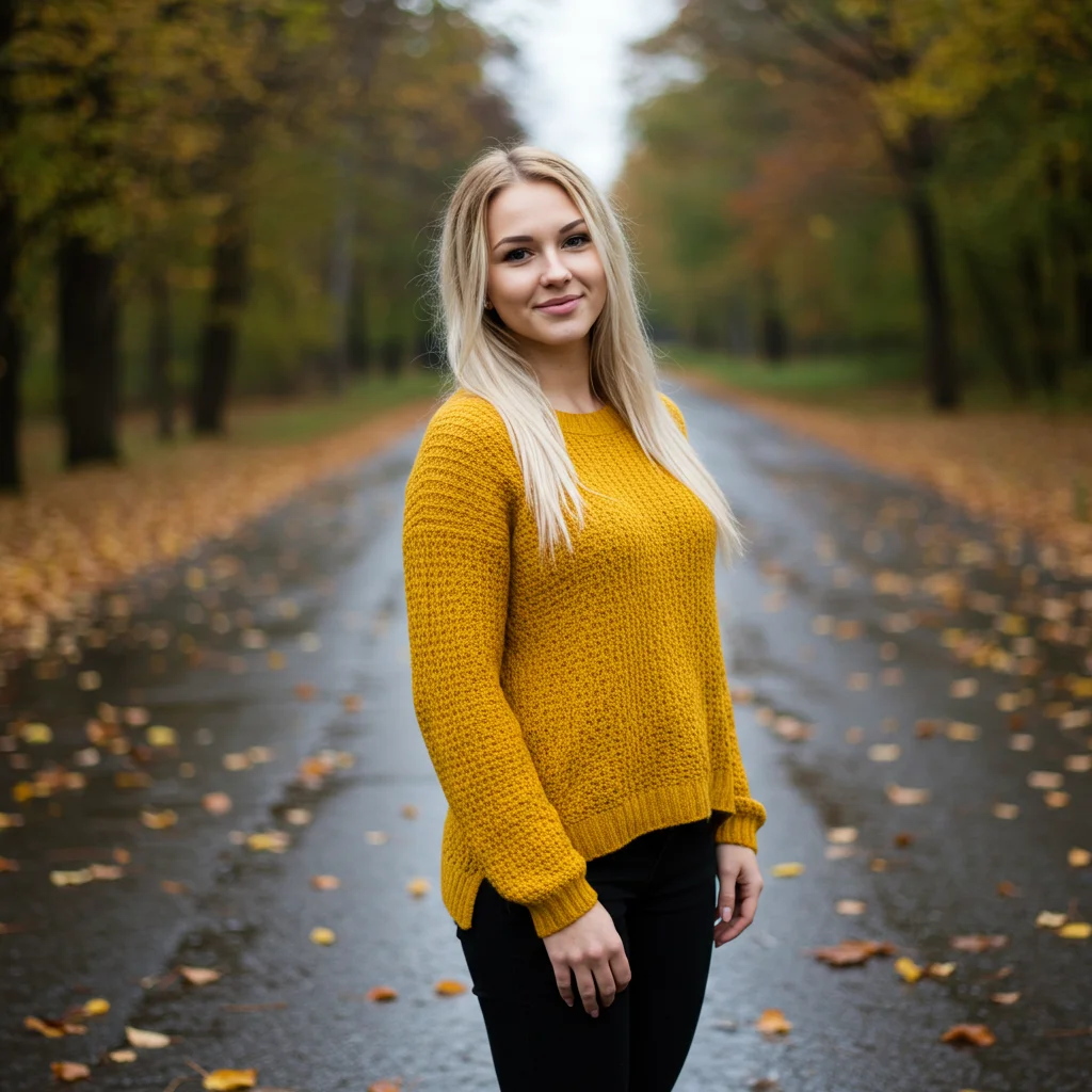 Fall Fashion for Women: Cozy and Chic 9 woman in yellow sweater