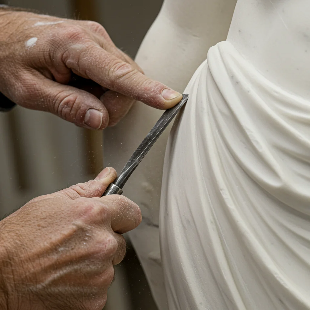 a-close-up-of-a-sculptors-calloused-hands a close up of a sculptors calloused hands